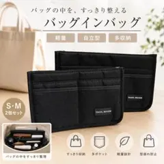 収納 整理 ポーチ バッグインバッグ ブラック S М 2個セット