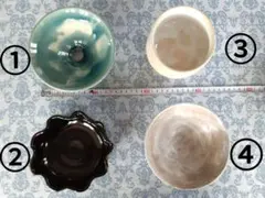 陶芸　抹茶茶碗　2個　&　花器　鉢　苔玉　ミニ盆栽　2個　新品