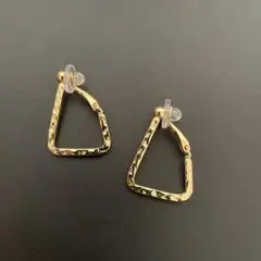 ゴールド フープ イヤリング クリア キャッチ ゴム 金 シンプル ノンホール
