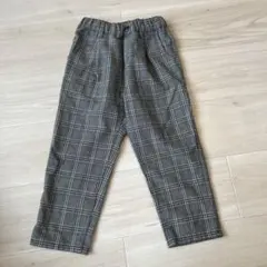 110globalworkグレー系チェック柄長ズボン