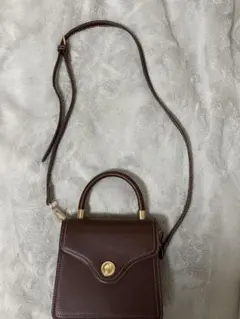 ブラウン ハンドル付き2WAYショルダーバッグ