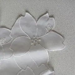 【新品・フォーマルチーフ】ハンカチ2枚組・花柄刺繍・ ホワイト&ライトブルー