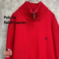 【人気カラー】ポロ ラルフローレン ハーフジップ コットンニット セーター 古着