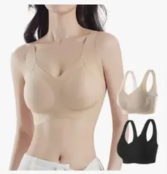 2枚組 シームレスブラ L ナイトブラ ノンワイヤー スポーツブラ　育乳 美胸
