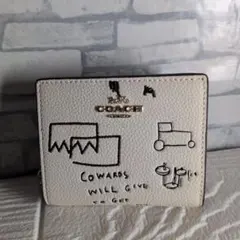 COACH コーチ キャット柄 二つ折り財布 ホワイト 新品未開封 箱付き