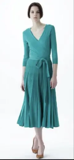 グレースコンチネンタル　ダイアグラム カシュクールニットリブワンピース