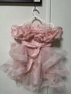 ピンク フリル ベビードレス 12-18M