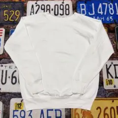 80s USA製 Panill 無地 スウェット L ホワイト ラグラン 古着