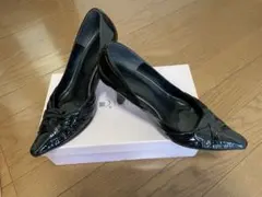 DIANA ブラック ハイヒール パンプス　エナメル　23cm
