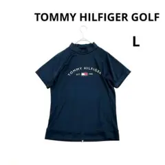 トミーヒルフィガーゴルフ 半袖モックネック ネイビー　L レディース　春夏