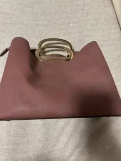 ピンク ハンドバッグ ショルダーストラップ付き