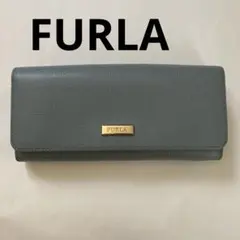 FURLA フルラ　長財布　水色　ライトブルー　レザー