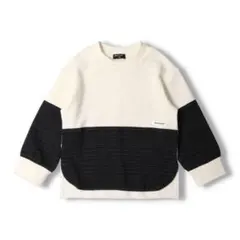 新品90-140 チェック切替薄手裏毛トレーナー
