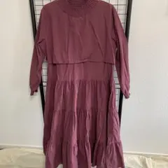 ワンピース　長袖　ワインレッド　Mサイズ