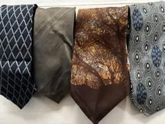 ネクタイセット 4本 幾何学模様など　まとめ売りD