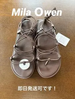 Mila Owen レースアップサンダル ブラウン24.5cmのサムネイル
