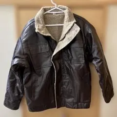 メンズ フェイクレザージャケット ブラウン