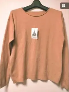 新品未使用秋冬Uネックニット 長袖無地トップス　フリーサイズ　薄手柔らかい素材