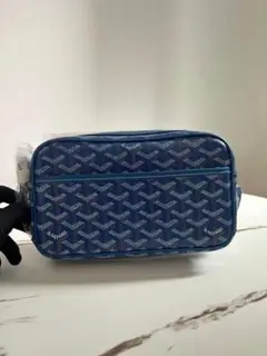 goyard 幾何学模様 メッセンジャーバッグ 青