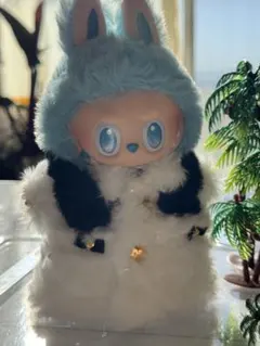 ラブブサイズ用 ハンドメイド着せ替え服　ボアコート風　L14