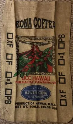 希少UCC HAWAII KONA COFFEE麻袋 ハワイ島大判 ヴィンテージ