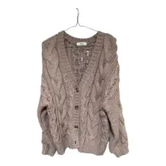 ケーブル編み ニットカーディガン