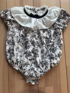 SHEIN ベビー ロンパース 花柄 フリル襟
