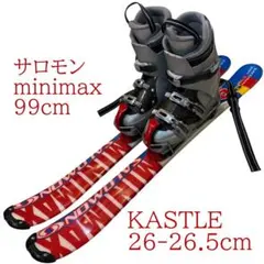メンズ　SALOMON ショートスキー　ファンスキーセット　99cm 27cm メンズSALOMON ショートスキーファンスキーセット99cm 27cm