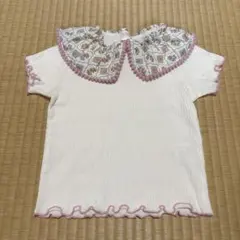 【新品未使用】花柄襟付きカットソー 90cmのサムネイル