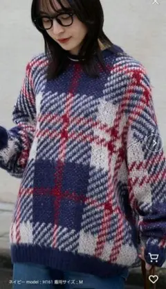 チェック柄 ニット セーター Lサイズ ゆるだぼ