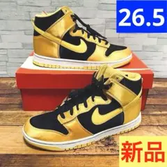 【箱付き新品】Nike Dunk High アイオワ サテン 黒黄 ナイキ 27