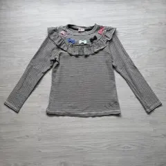 メゾピアノ ストライプ長袖カットソー 140cm