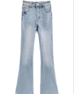 GRL ハイウエストフレアデニムパンツ[cu498] ライトブルー