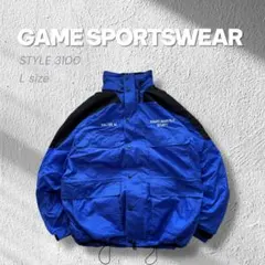 【00s】マウンテンパーカー3wayインナー付き企業刺繍フリース裏地Lブルー古着