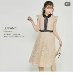 【新品】【未使用】tocco 襟付きフラワーレース配色ワンピース