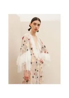 【SANDRA MANSOUR】エンブロイダリー チュール レース ドレス