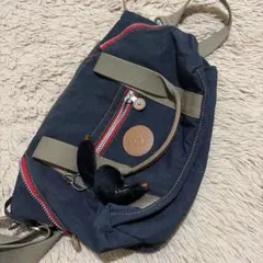 ネイビー キャンバス ショルダーバッグ