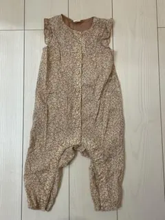 【着画あり】H&M フラワープリントロンパース 80㎝/9-12M