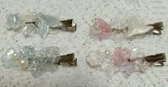 エレガントな花と蝶のヘアクリップ4個セット