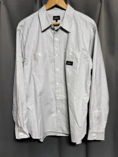 新品未使用★Dickies ストライプ 長袖ワークシャツ XL