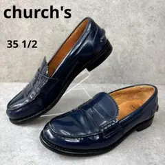 美品！church's チャーチ　SALLY R ネイビー　レザー　ローファーのサムネイル