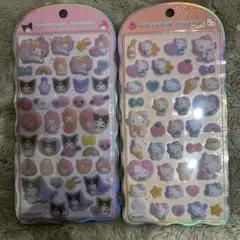 【正規品】サンリオ　コットンパフィーシール　クロミ&マイメロ　メロクロ　キティ