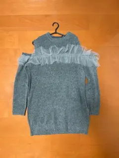 GRL ニットワンピース　グレー　オフショルダー