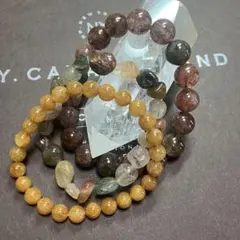 天然石ブレスレットセット　ルチルクォーツ