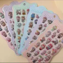 ラブブ ボンボンドロップシール ぷくぷくシール 6枚 セット