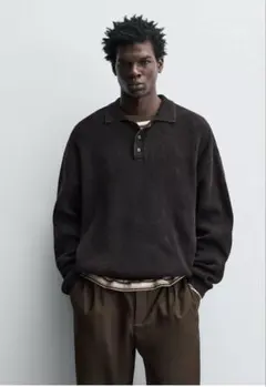 zara ニットポロシャツ