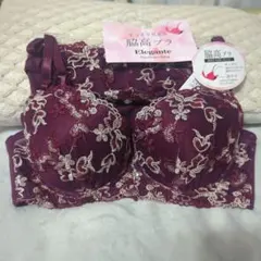 Elegant 刺繍ブラジャー ワインレッド