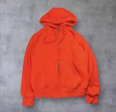 90s ジップパーカー vintage オレンジ 短丈 Y2K