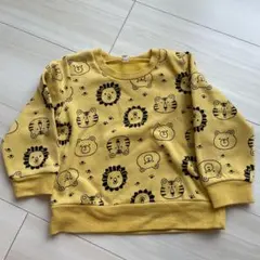 イエロー 動物柄 トレーナー