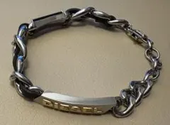 【未使用】DIESEL チェーンスタイル シルバーブレスレット